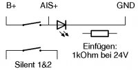 AIS Schalter 1x Ein mit 12V LED & 1x Silent YSAIS2